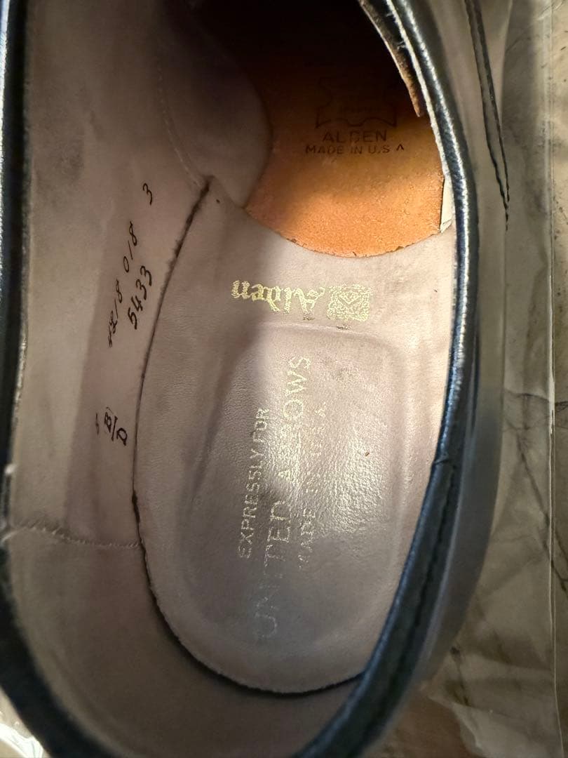 Alden ブラック Vチップ　コードヴァン　シューツリー付