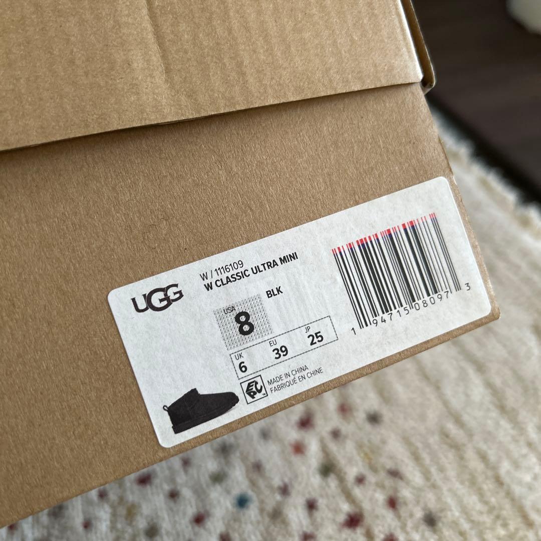 UGG シープスキンブーツ クラシックウルトラミニ ブラック 25cm