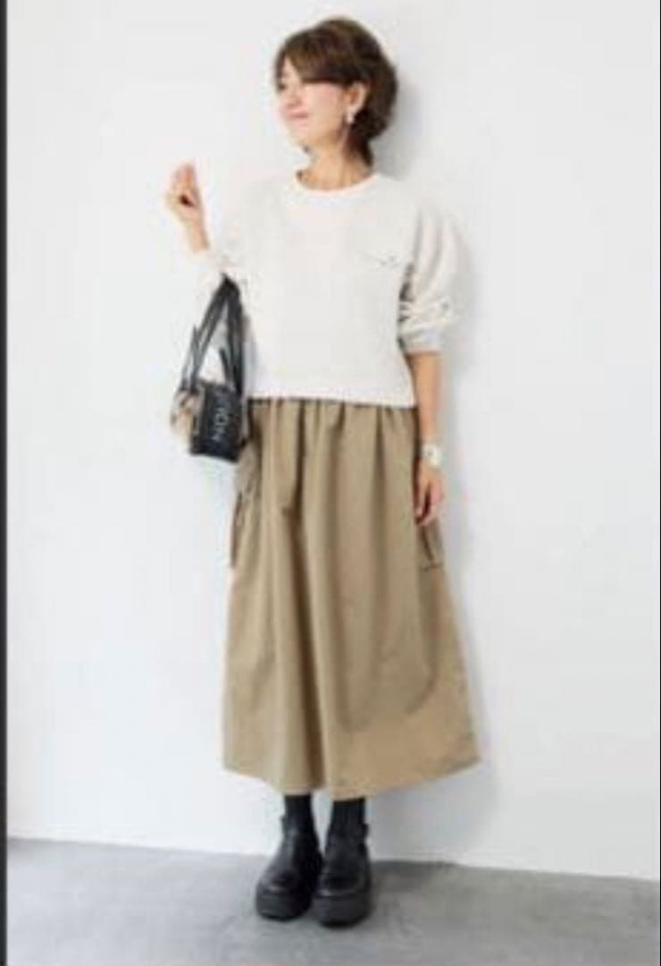 plus oto.ha 　異素材ドッキングワンピース　プラスオトハ