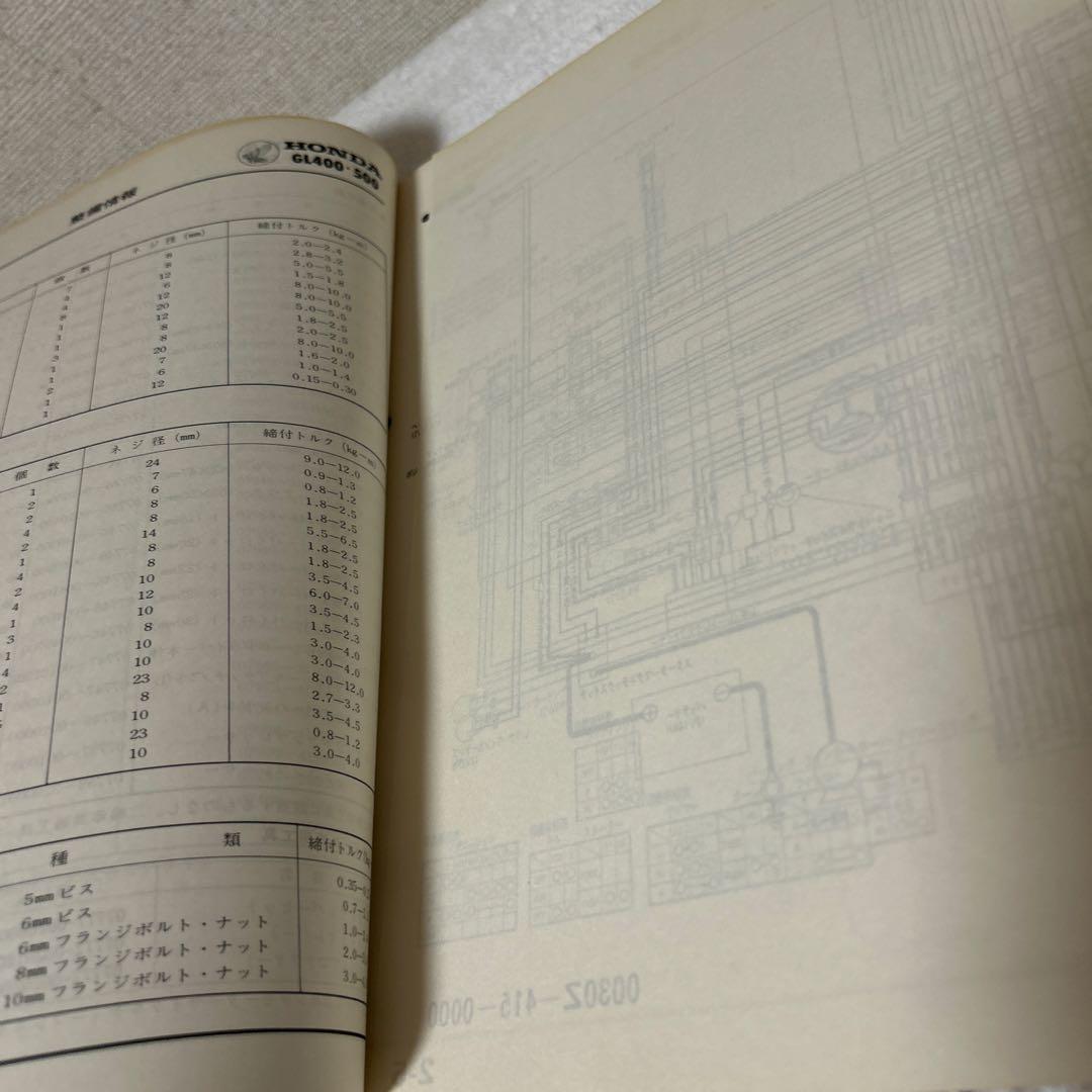ホンダ　WING サービスマニュアル　GL400-500