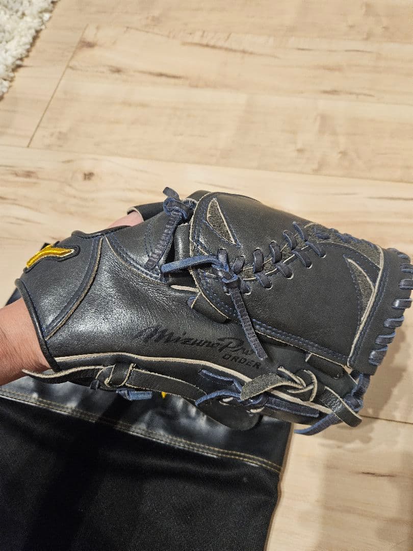 Mizuno Pro ネイビー　投手 オーダー軟式グローブ 専用袋付きミズノプロ