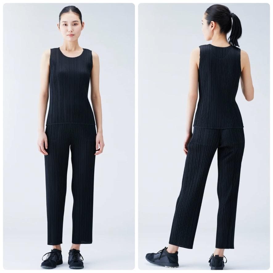 【美品】プリーツプリーズ BASICS 最新モデル ポケット プリーツパンツ 3