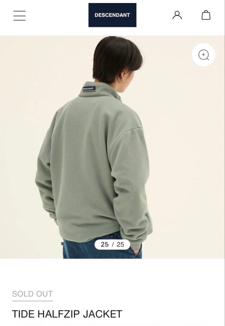 Y*U様 descendant ハーフジップジャケット フリース 1 GRAY