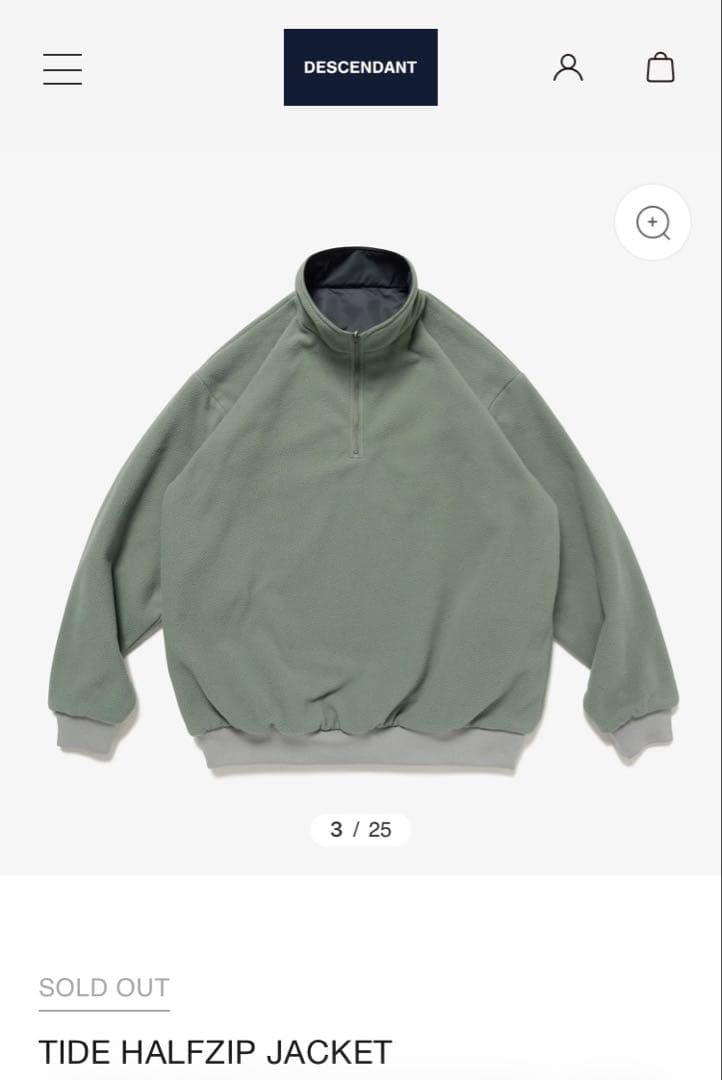 Y*U様 descendant ハーフジップジャケット フリース 1 GRAY