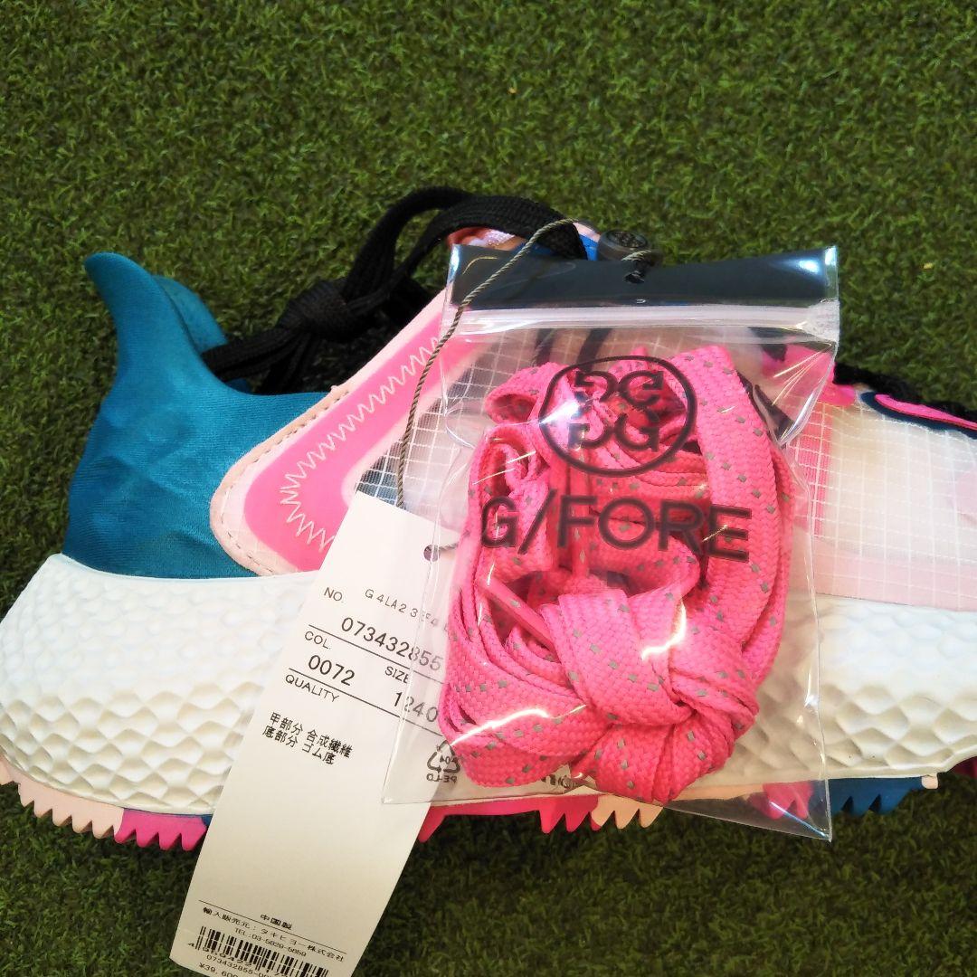 新品 ジーフォア 073432855 ゴルフシューズ ピンク/ブルー 24cm