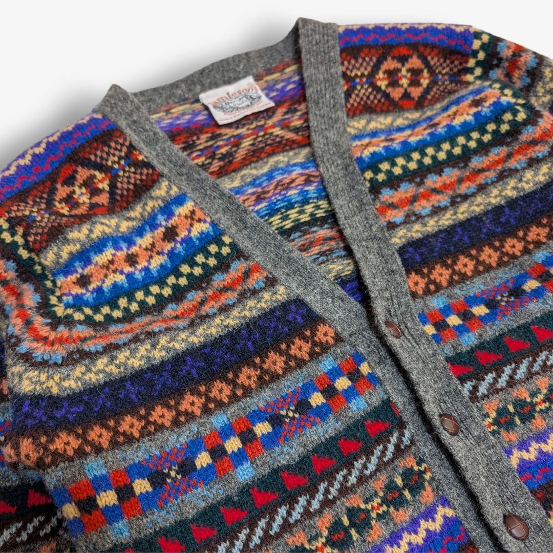 Jamieson's　ジャミーソンズ ニットカーディガン　M フェアアイル柄