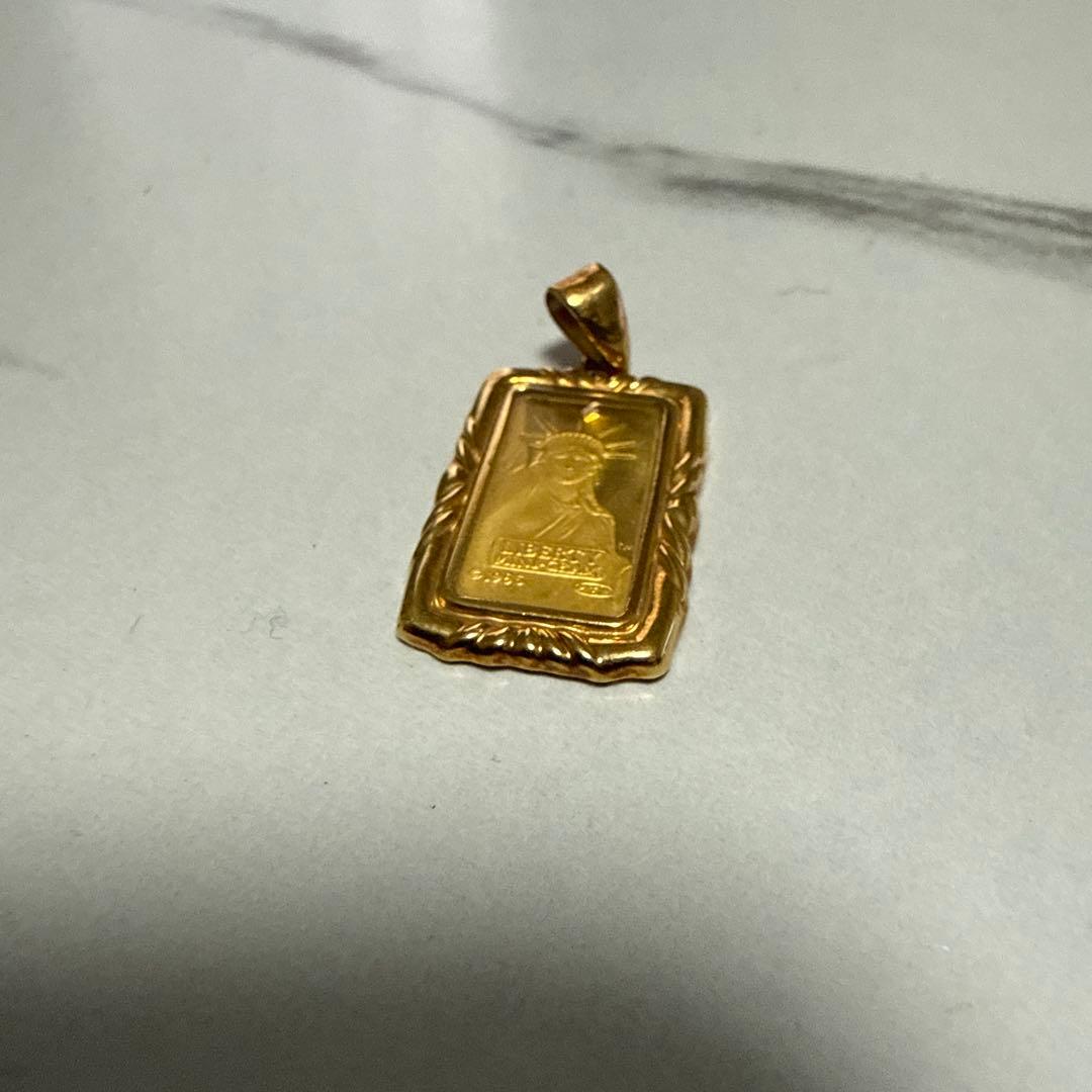 リバティミニバー チャーム 1g 18k 18金　ゴールド