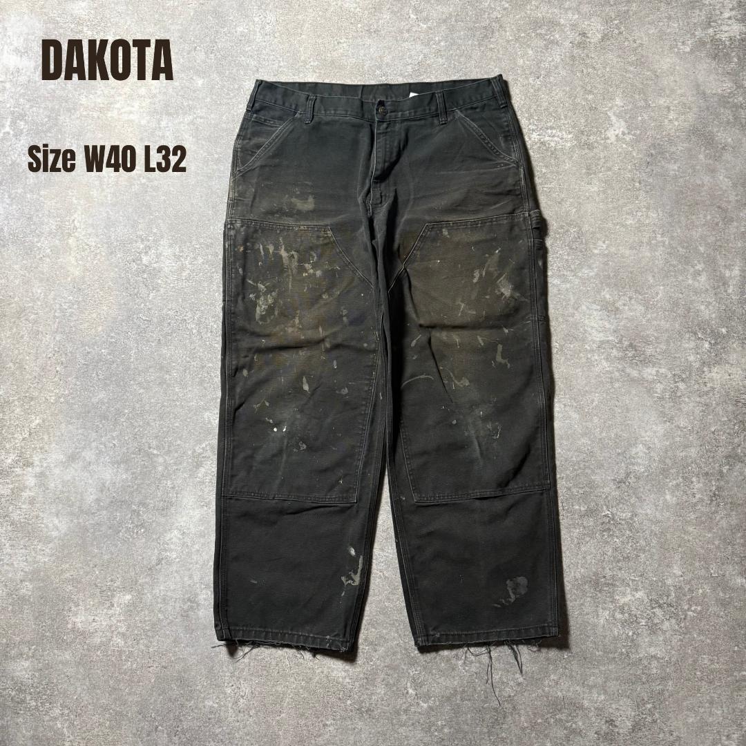 古着 DAKOTA ダブルニー ペインターパンツ W40 L32 ブラック