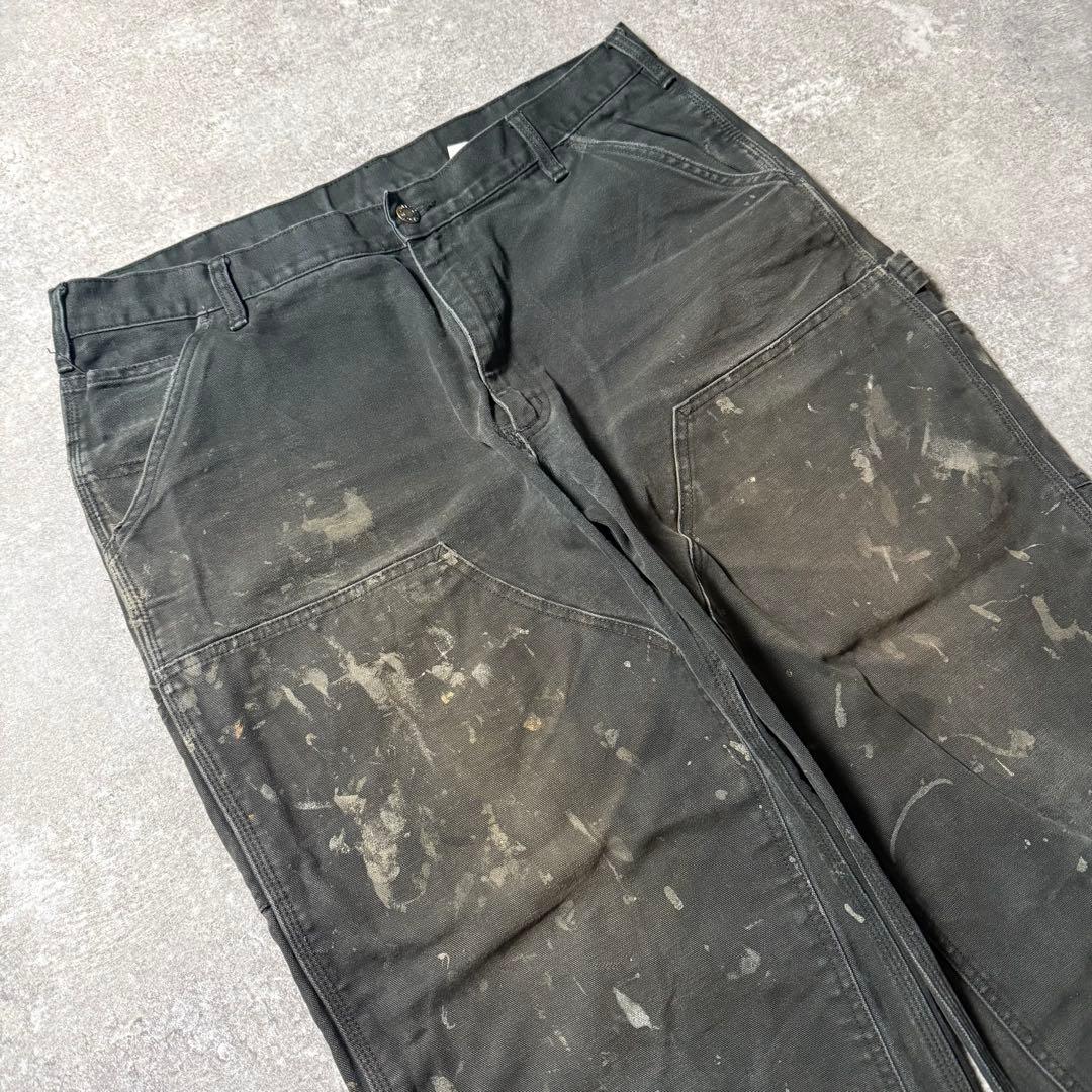 古着 DAKOTA ダブルニー ペインターパンツ W40 L32 ブラック