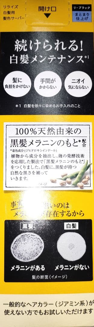 【3本】 リライズ　白髪用髪色サーバー　リ・ブラック　まとまり仕上げ　つけかえ用