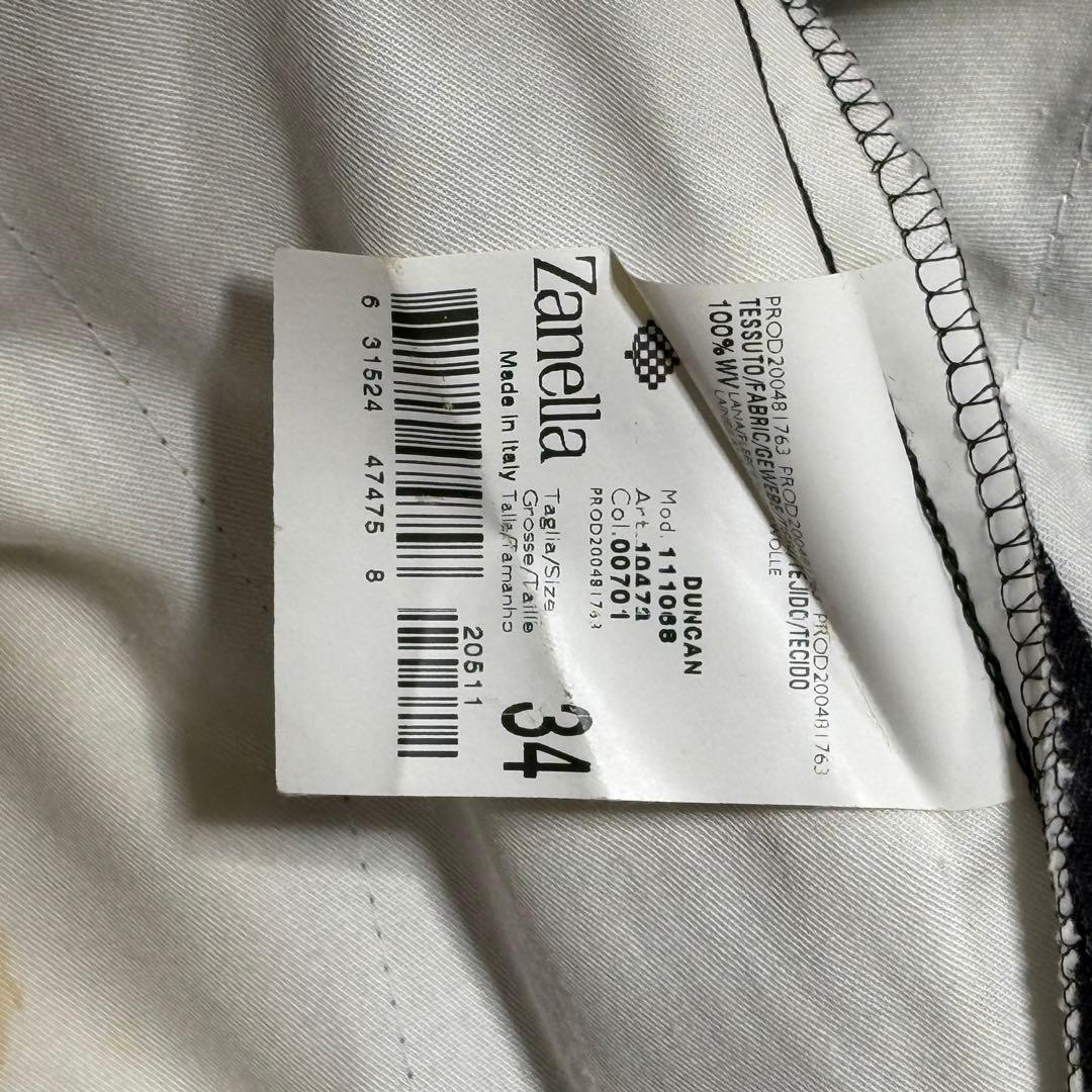 ザネッラ　W34　ワイド　ツータック　スラックス　ブラック　ダークネイビー　古着