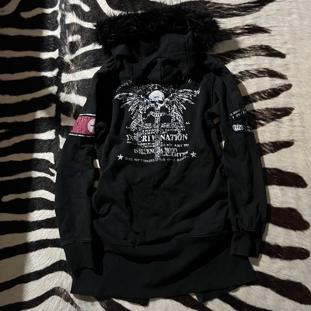 MAD PUNKS ネコ耳 ファー パーカー skull 00s archive