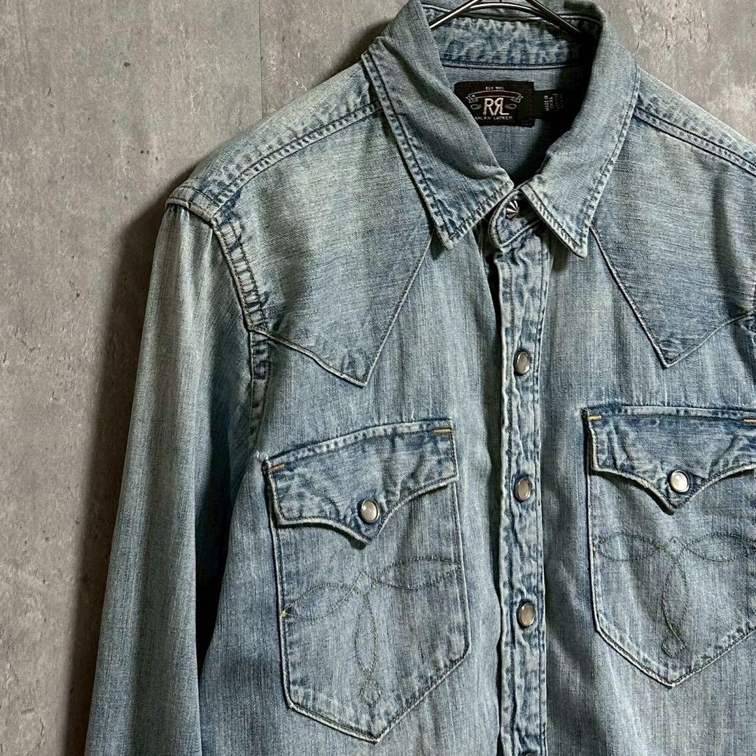 RRL ダブルアールエル ラルフローレン デニムウエスタンシャツ 長袖 トップス
