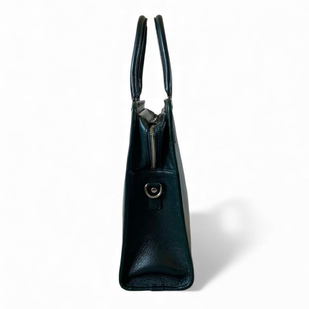 2way ビジネスレザーファクトリー ビジネスバッグ グリーン ショルダーバッグ