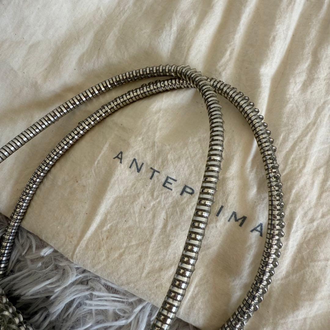 美品 ANTEPRIMA ミニボストンバッグ ワイヤー 袋付 シルバー