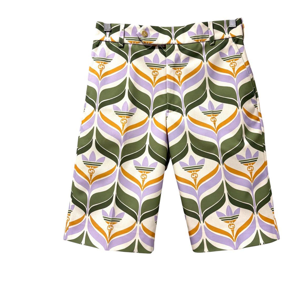 ☆極美品☆GUCCI×Adidas トレフォイルプリントショートパンツ 44