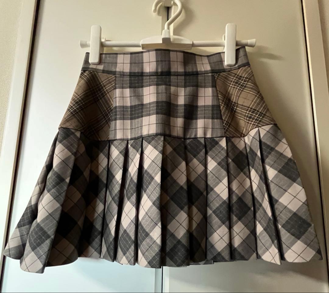 スカート andmary Coco check pleats skirt