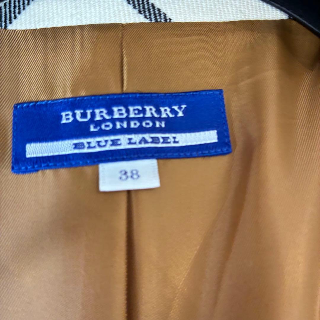 バーバリーブルーレーベル ウール ワンピース コート ノバチェック キャメル