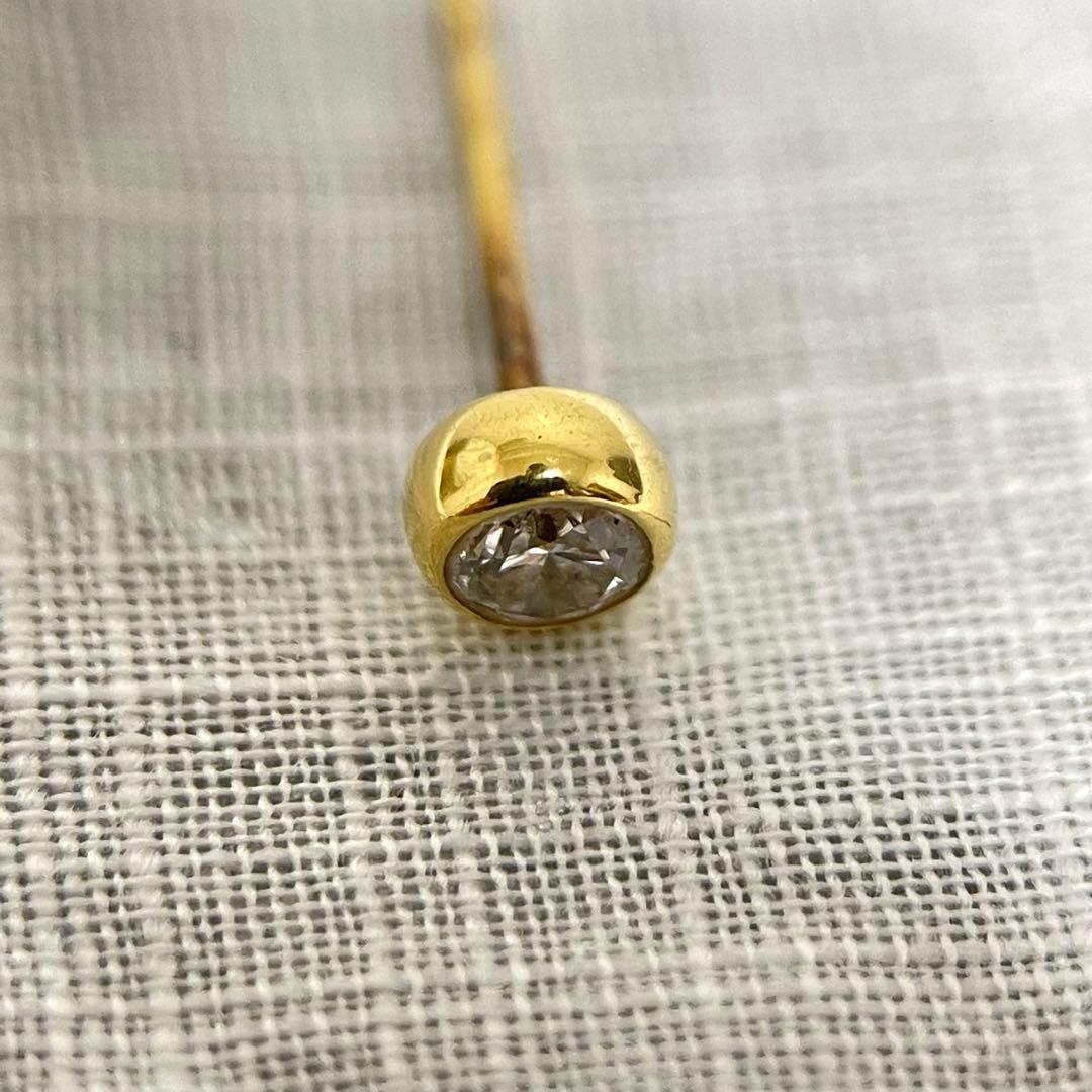 ゴールド ダイヤモンド スタッドピアス 片耳用