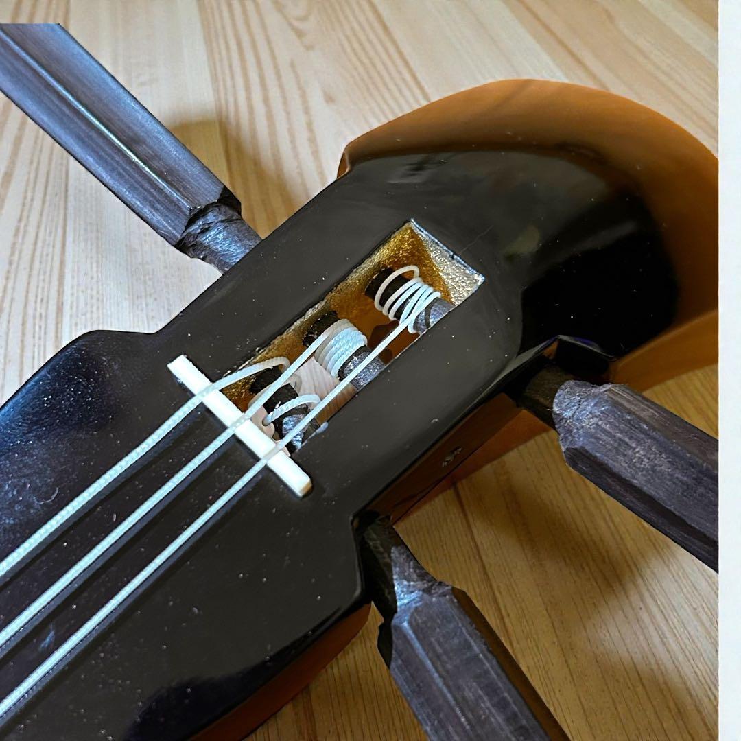 ほぼ未使用級❣️極美品✨ 沖縄三線 人工皮 蛇柄胴 琉球唐草刺繍 ハードケース付き