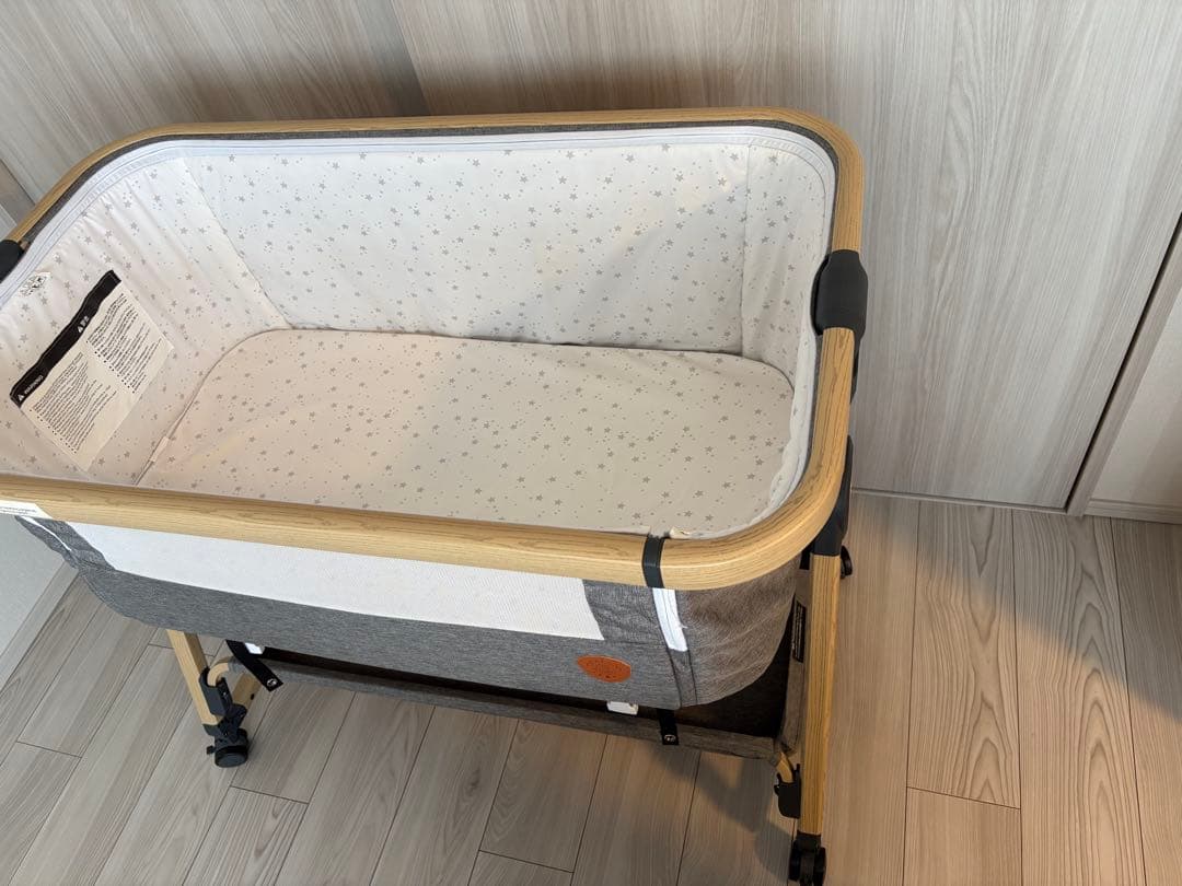 【美品】2023年購入　HZDMJベビーベッド グレー