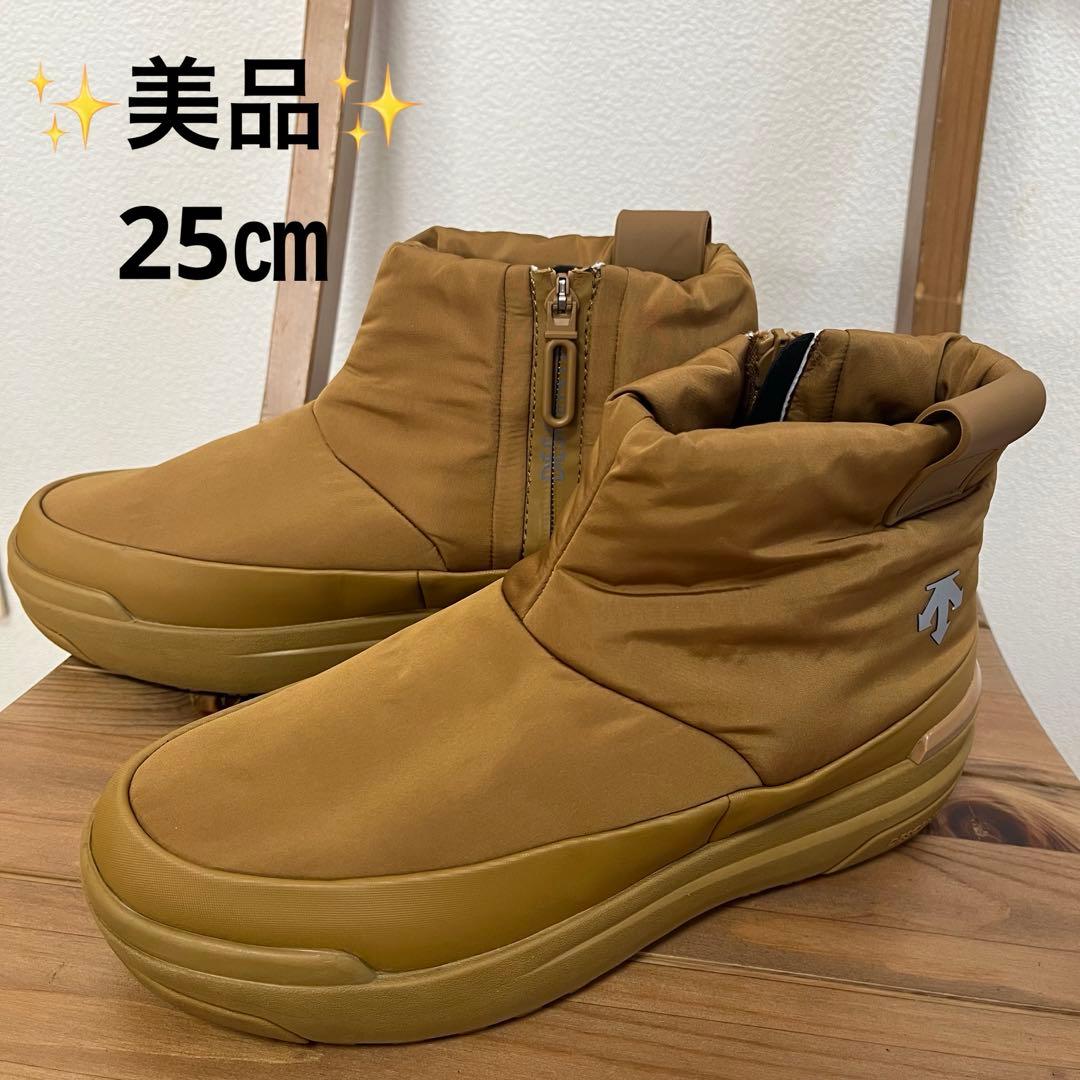 【美品】デサント D.TRACE TWB23.1 スノーブーツキャメル　ジップ