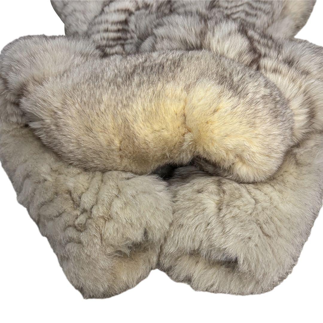 総丈112cm　エンバ　ブルーフォックス　ロング丈　リアルファーコート　L相当