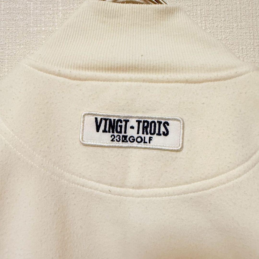 23区 ゴルフ　パーカー　ジッパー　ロゴ　オンワード樫山　ホワイト【Ⅲ】