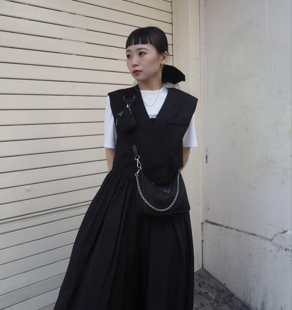 WAVE VEST WITH FLARE DRESS　AMERI vintage