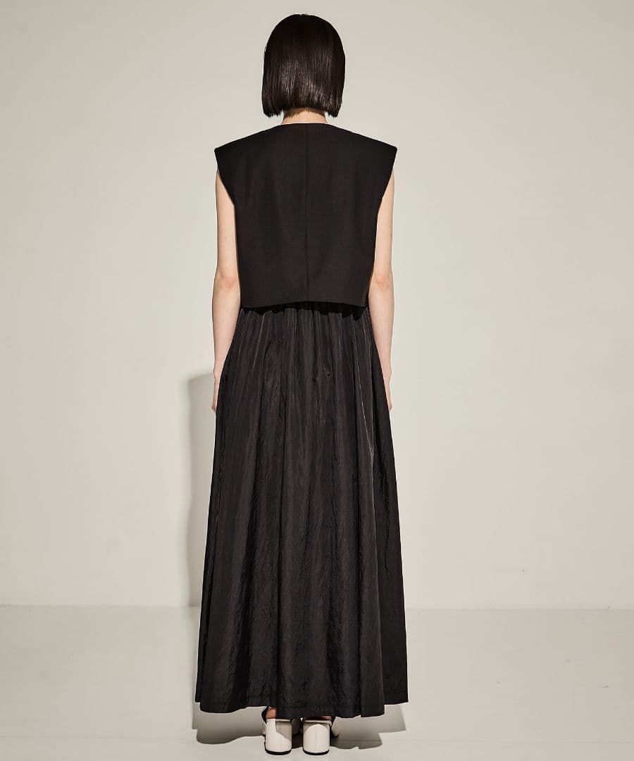 WAVE VEST WITH FLARE DRESS　AMERI vintage