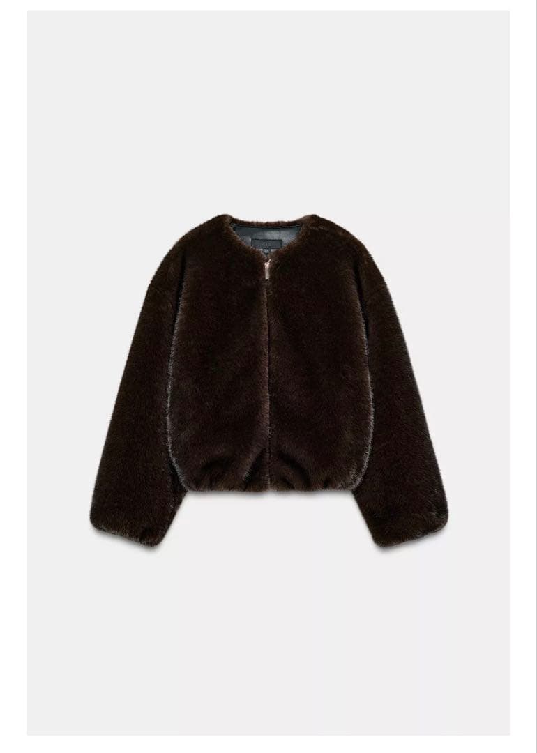 ZARAフェイクファーボンバージャケット　M