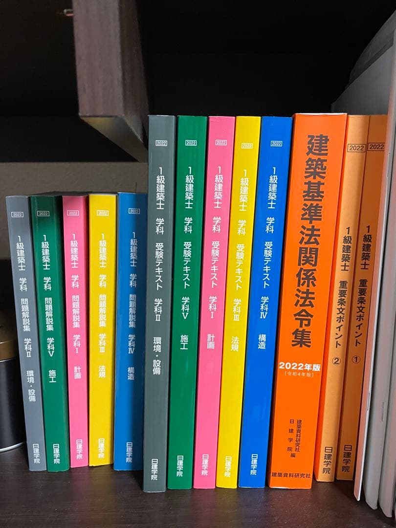 一級建築士学科　問題集　教科書　法令集