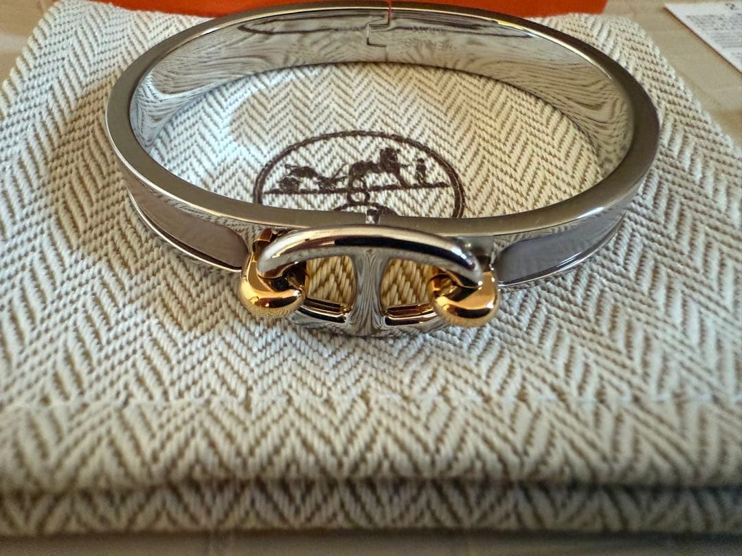 エルメス　ブレスレット 《ミニ・クリック/シェーヌ・ダンクル》　グレージュ