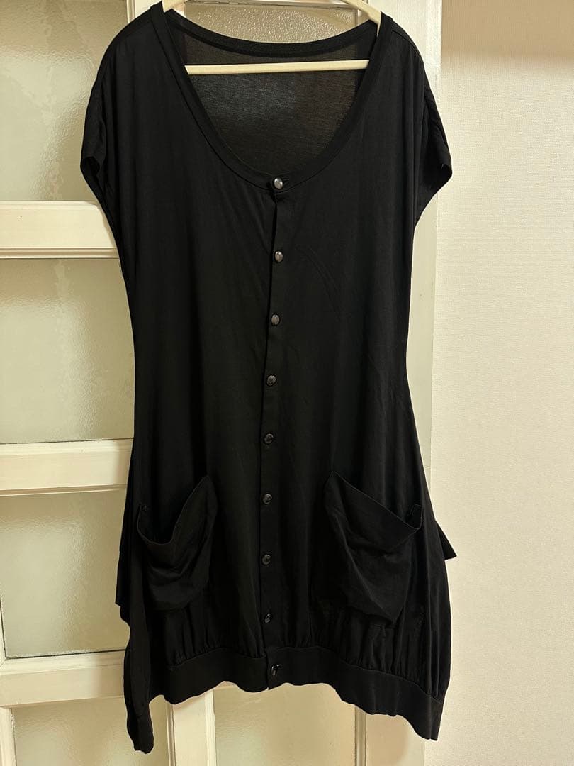 【美品】LIMI feu リミフゥ アシンメトリー ロングジレ ベスト 黒 S