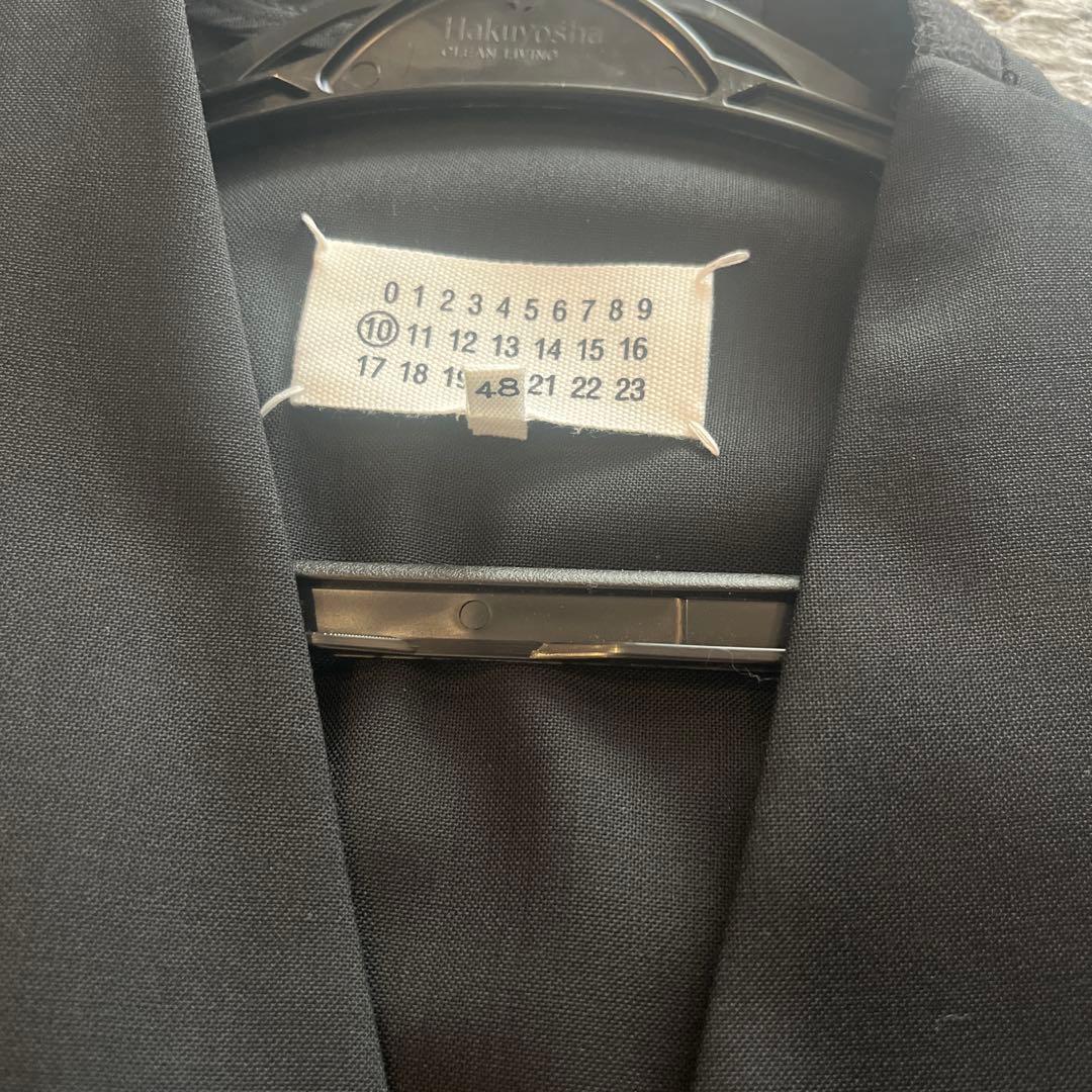 マルジェラ ノーカラージャケット セットアップ　黒　48