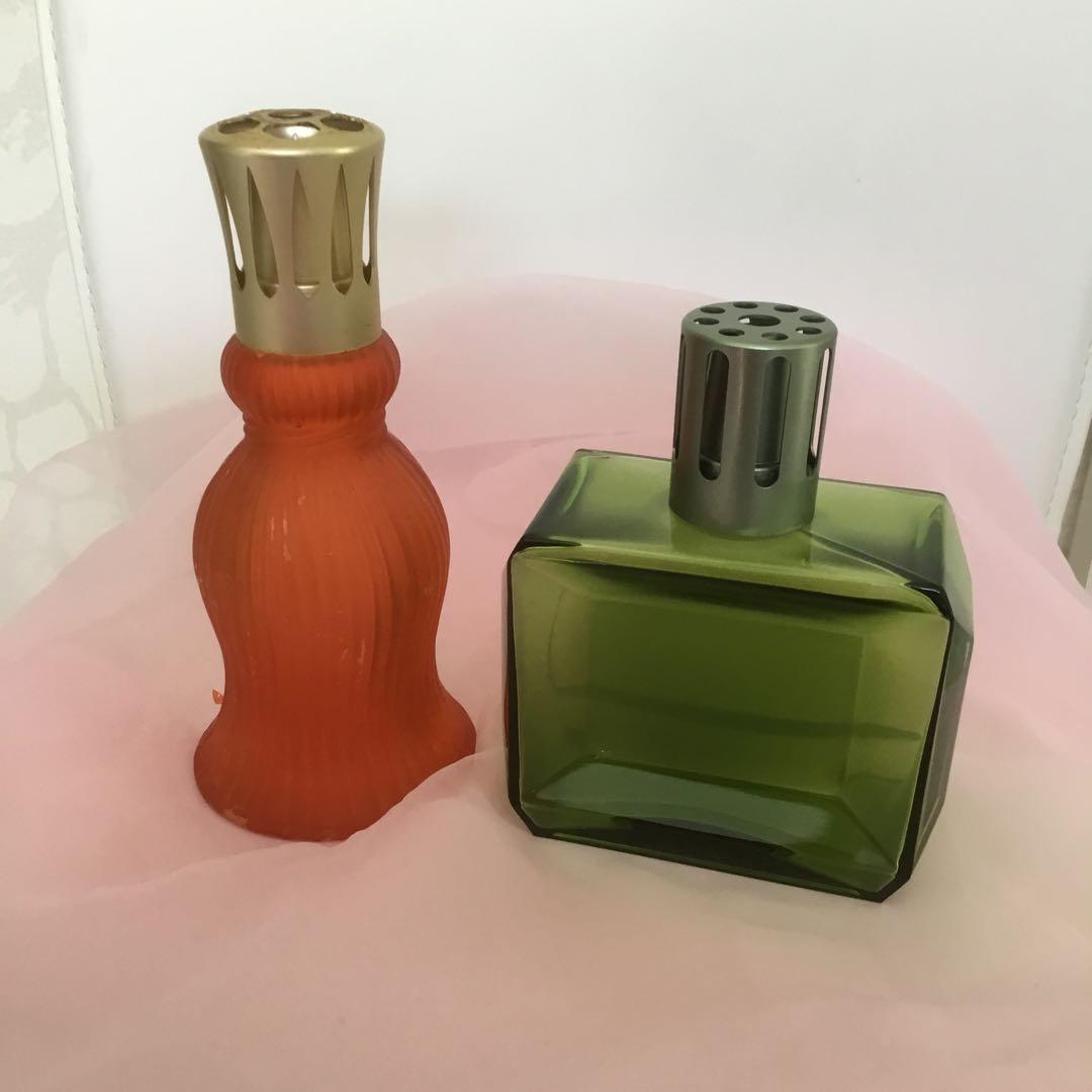 オレンジと緑のアロマディフューザー　ランプベルジェ正規品、便りキャップ￼