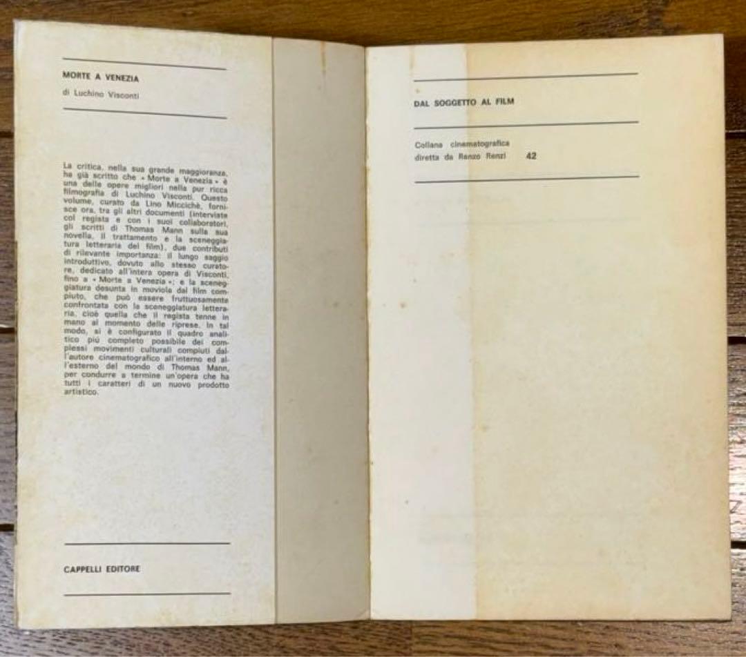 ヴィスコンティ映画本2冊イタリア語版ヴェニスに死す　ルートヴィヒ　シナリオと解説
