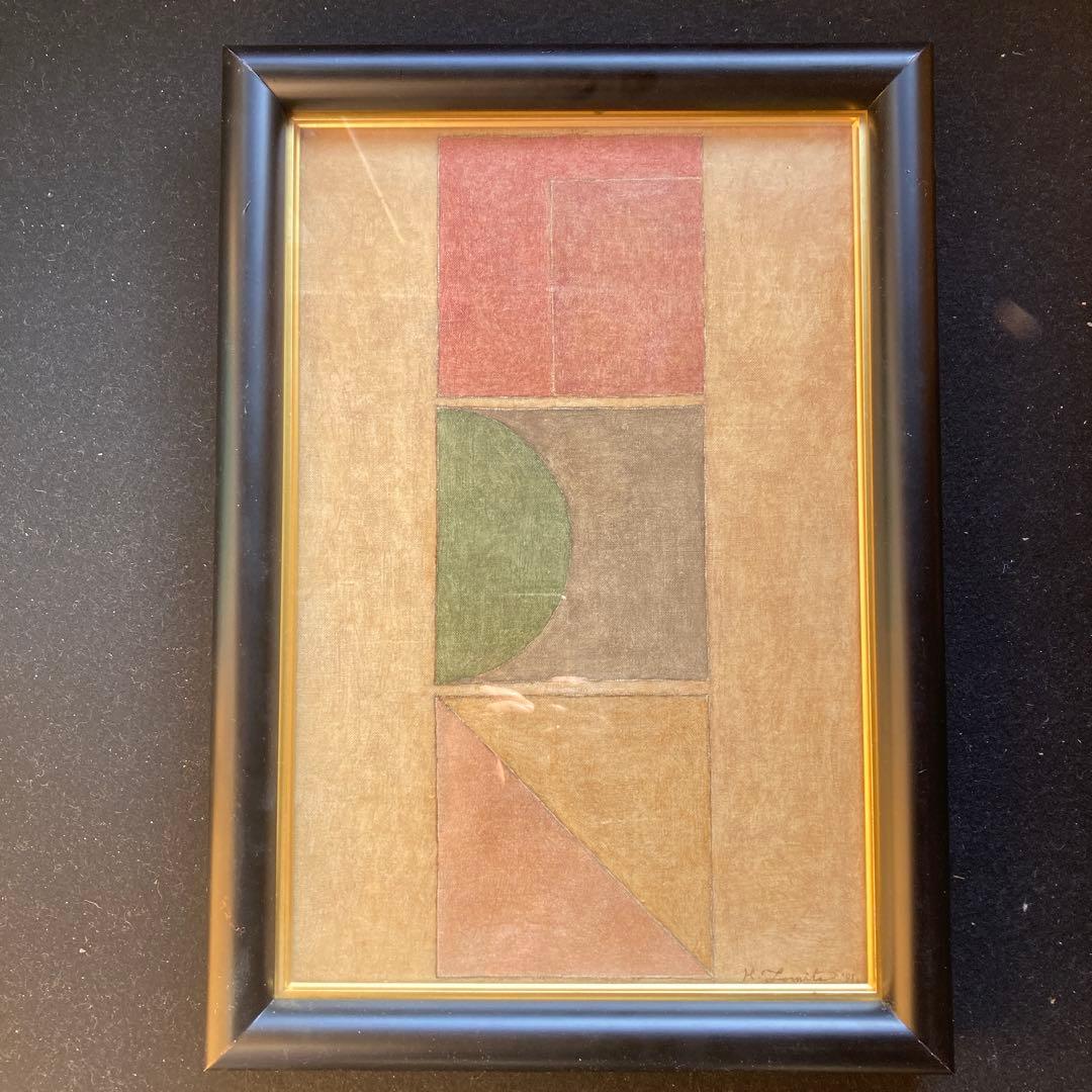 K.TOMITA「STANZA1」抽象画額47×33×5油絵41×27.5cm￼