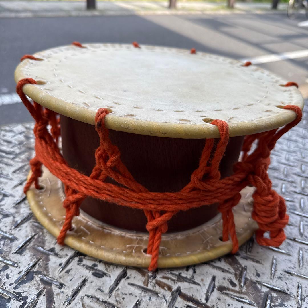 ●現状品●和太鼓/附締太鼓　鼓面 約30.5㎝　打楽器 平太鼓 祭り能楽本革伝統