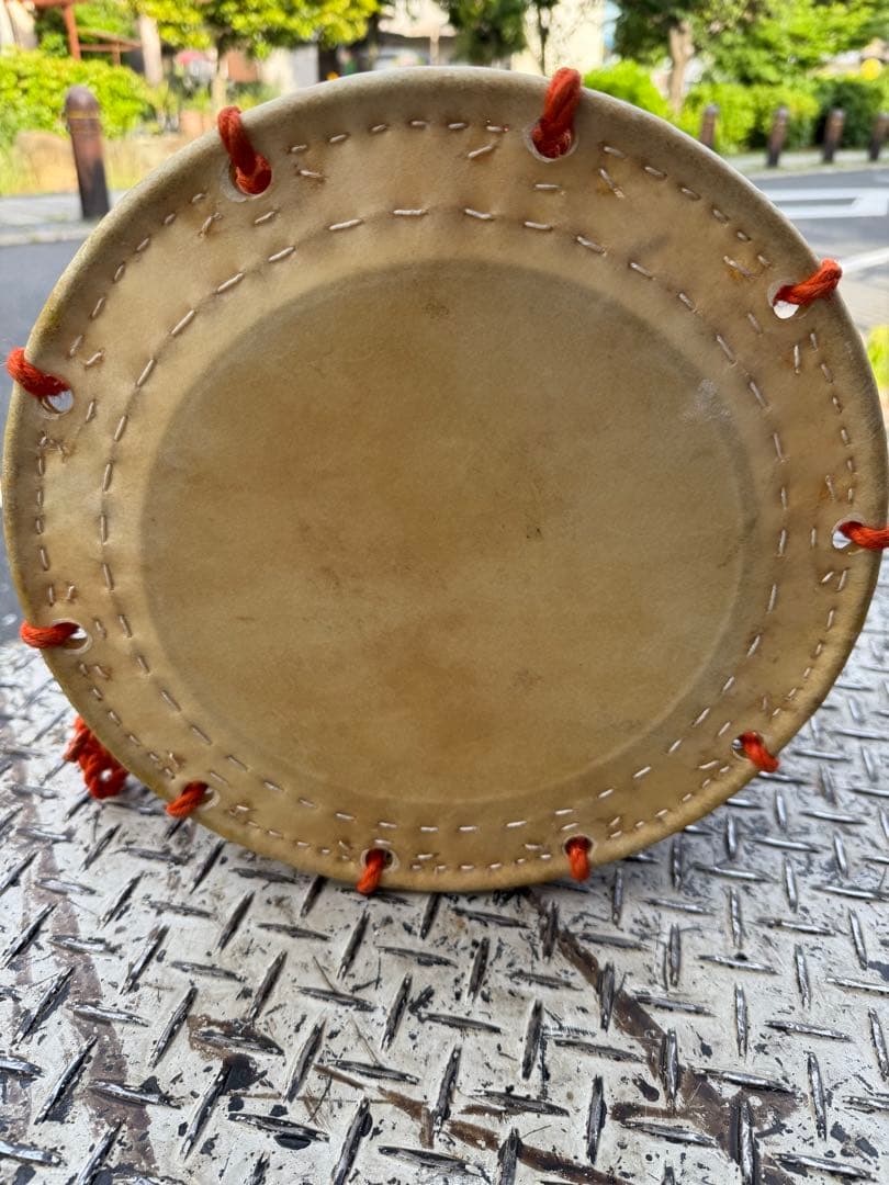 ●現状品●和太鼓/附締太鼓　鼓面 約30.5㎝　打楽器 平太鼓 祭り能楽本革伝統