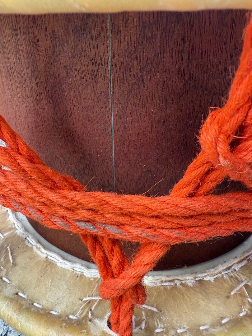 ●現状品●和太鼓/附締太鼓　鼓面 約30.5㎝　打楽器 平太鼓 祭り能楽本革伝統