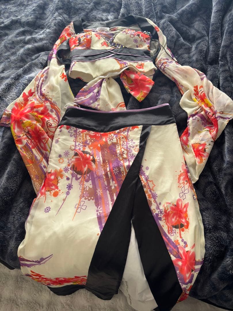 花柄和装コスプレ衣装