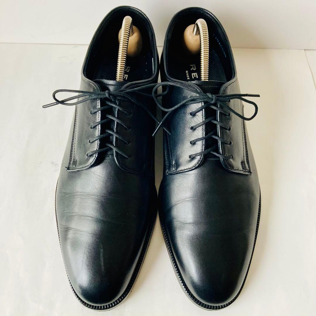 【美品】REGAL リーガル 黒 プレーントゥ 24.5cm 除菌・消臭済み