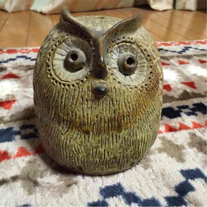 フクロウのキャンドル置物