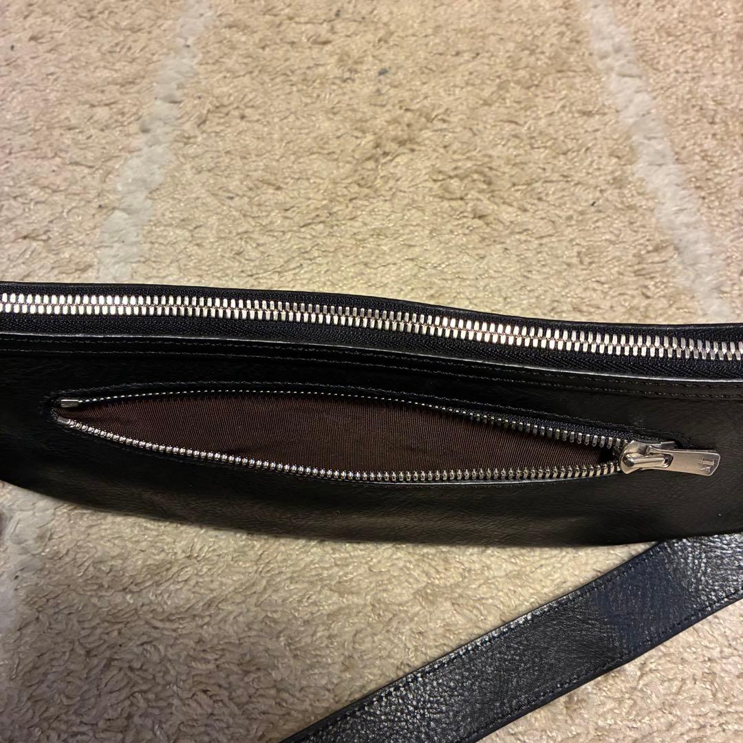 【美品】東京上野　万双　レザー　ショルダーバッグ　黒