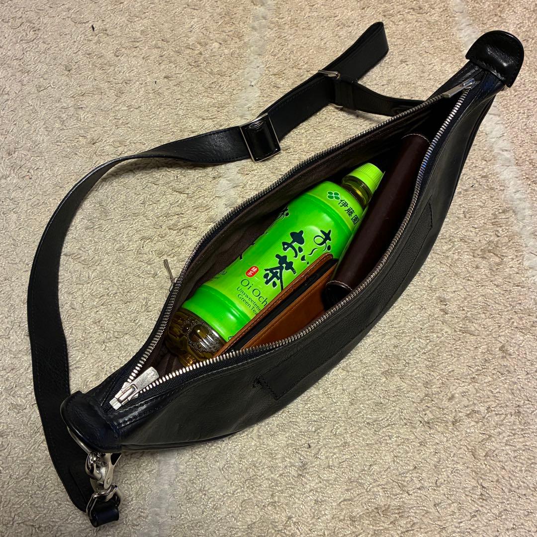 【美品】東京上野　万双　レザー　ショルダーバッグ　黒