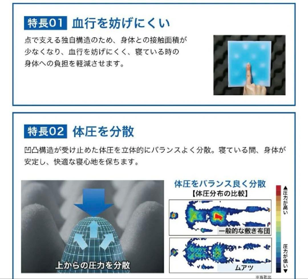【お値下げ】ムアツマットレス　シングル　スタンダード　レギュラー　三つ折り
