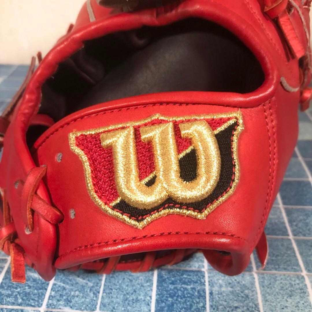 Wilson 赤 軟式グローブ 投手 ピッチャー ウィルソン 美品 レッド