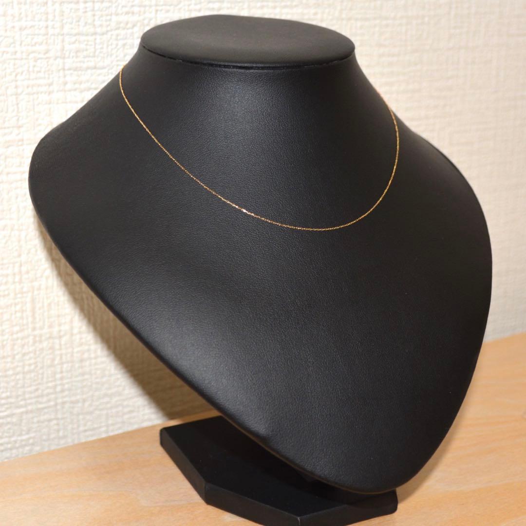 【新品】K18刻印入り 角あずきチェーン ネックレス