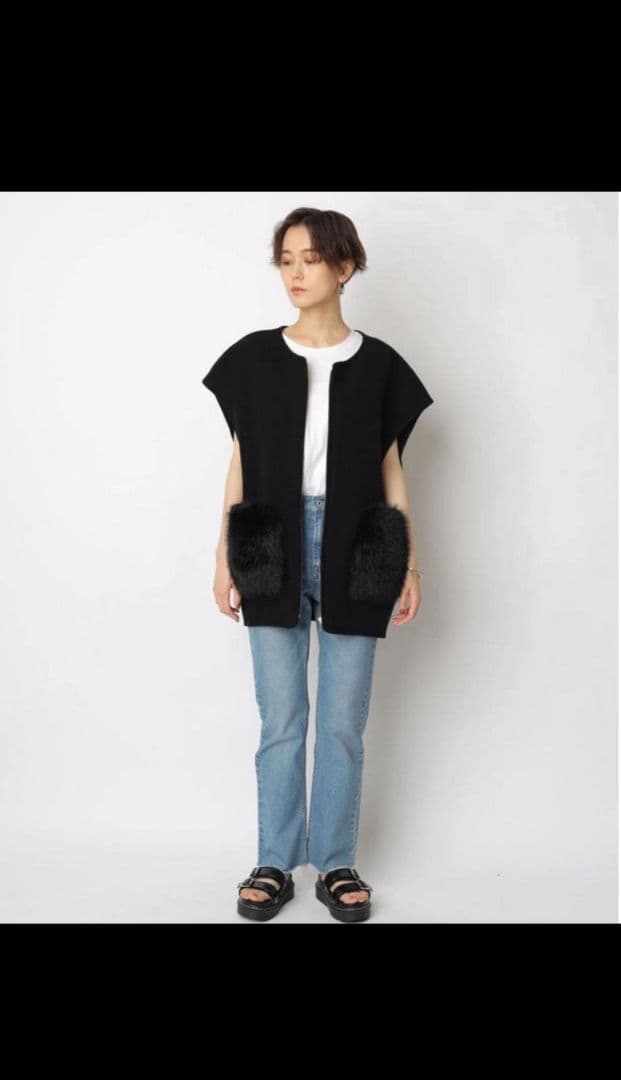 Arpege story ファー付リバージレ ベスト